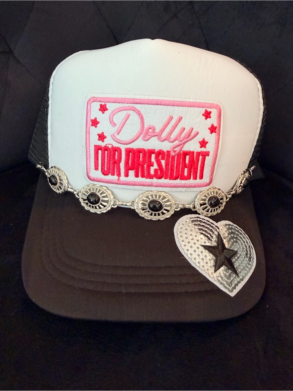 Dolly Parton For President Pink & Black Trucker Hat